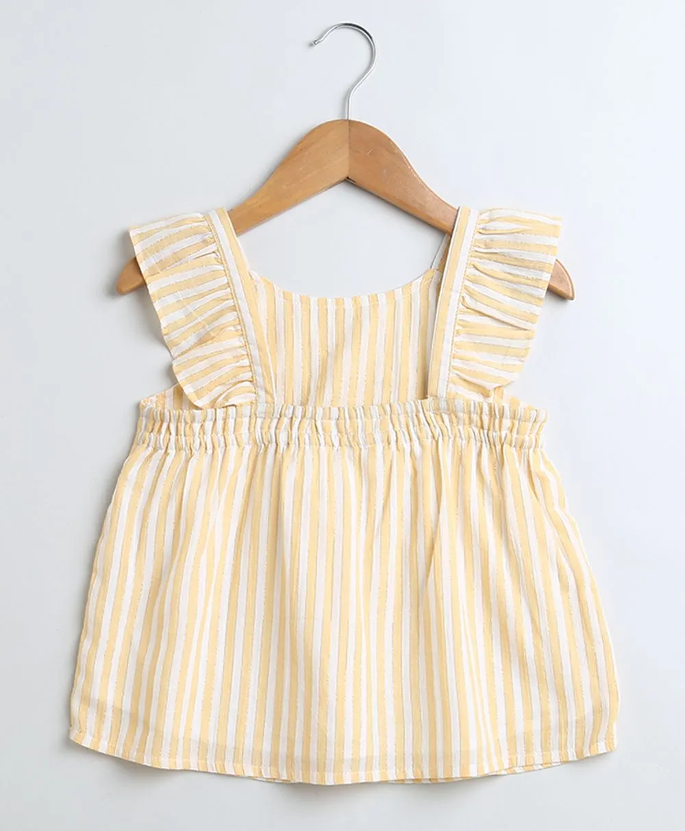 Yarn Dyed Cotton Lurex Yellow Striped Luxrex Co-ord Set