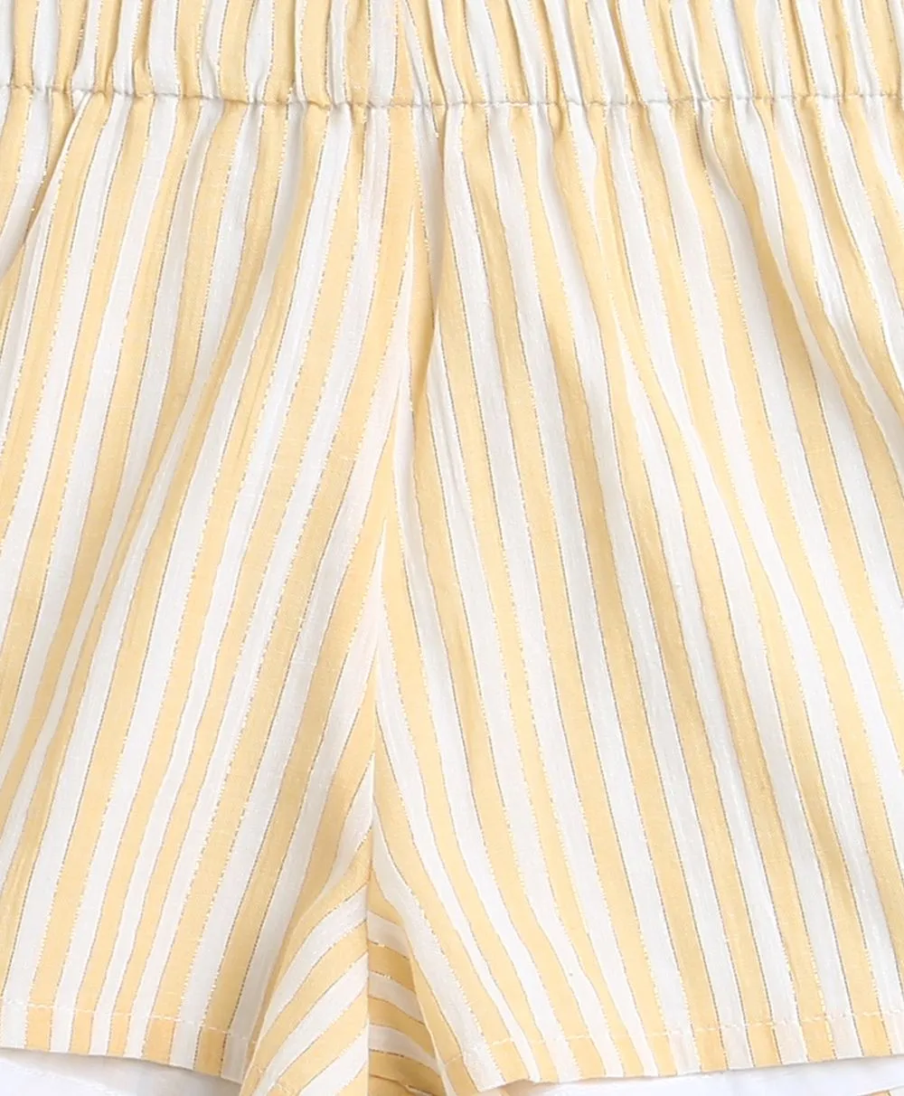 Yarn Dyed Cotton Lurex Yellow Striped Luxrex Co-ord Set