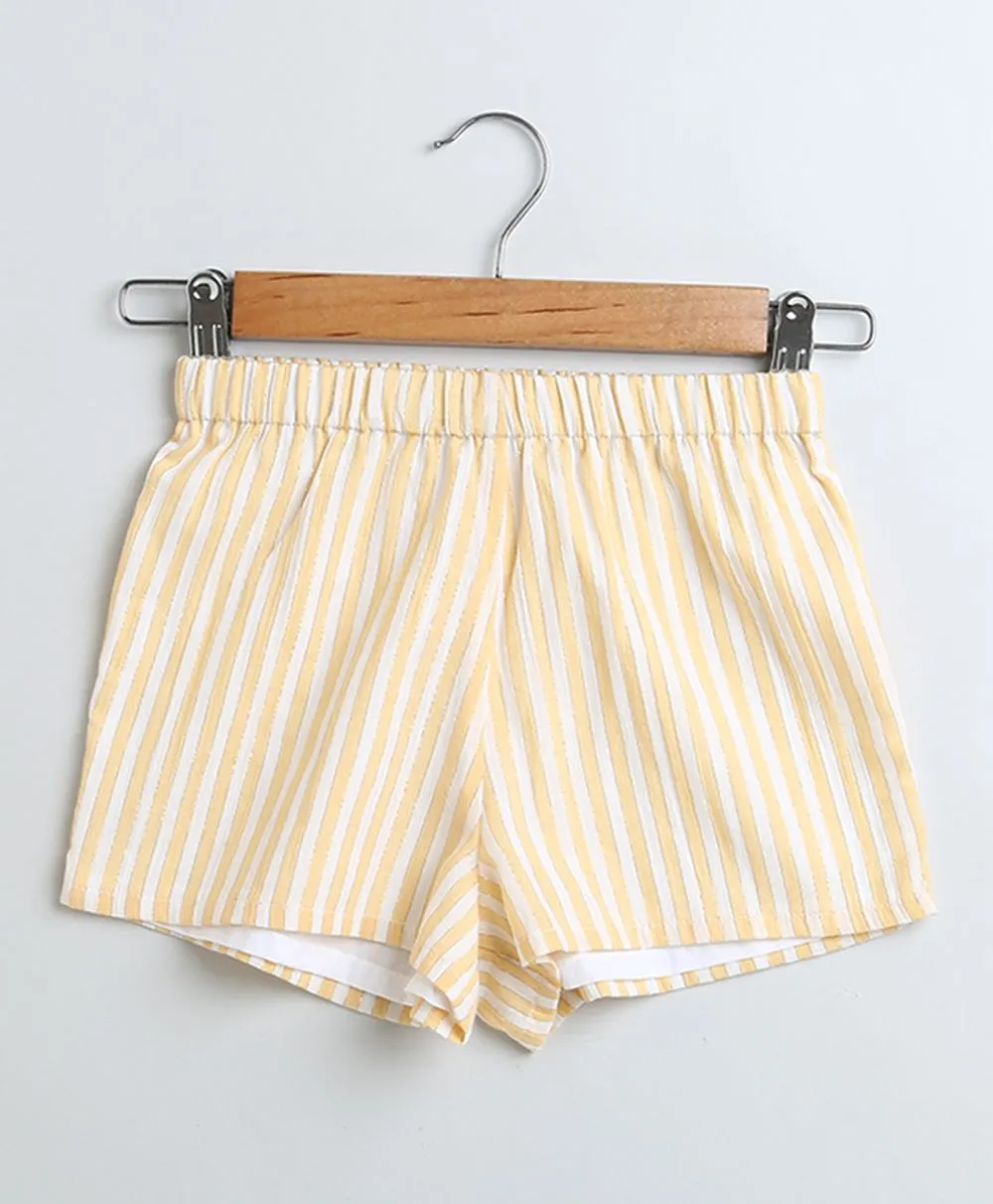 Yarn Dyed Cotton Lurex Yellow Striped Luxrex Co-ord Set