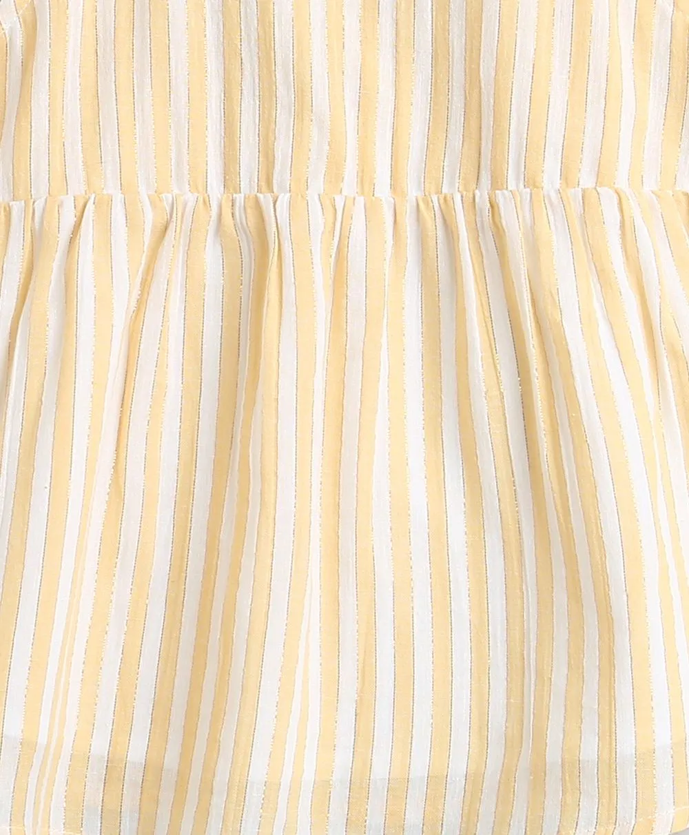 Yarn Dyed Cotton Lurex Yellow Striped Luxrex Co-ord Set